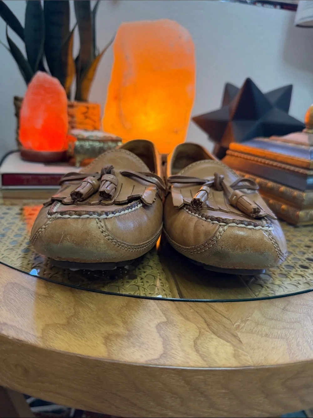 Vintage Orvis Leather Tassel Loafers Brown Kiltie Moccasins Size 10